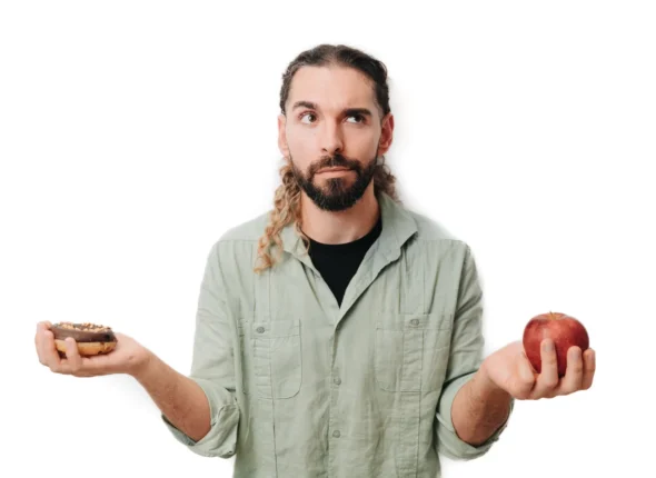Menú saludable: elegir entre comida saludable y no saludable